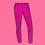 form-fitting magenta cropped slacks image